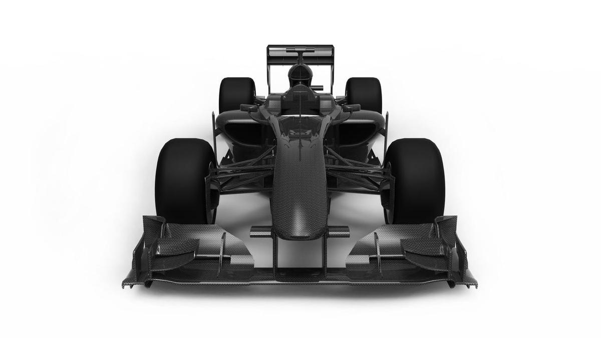 Racing car made from carbon fibre components